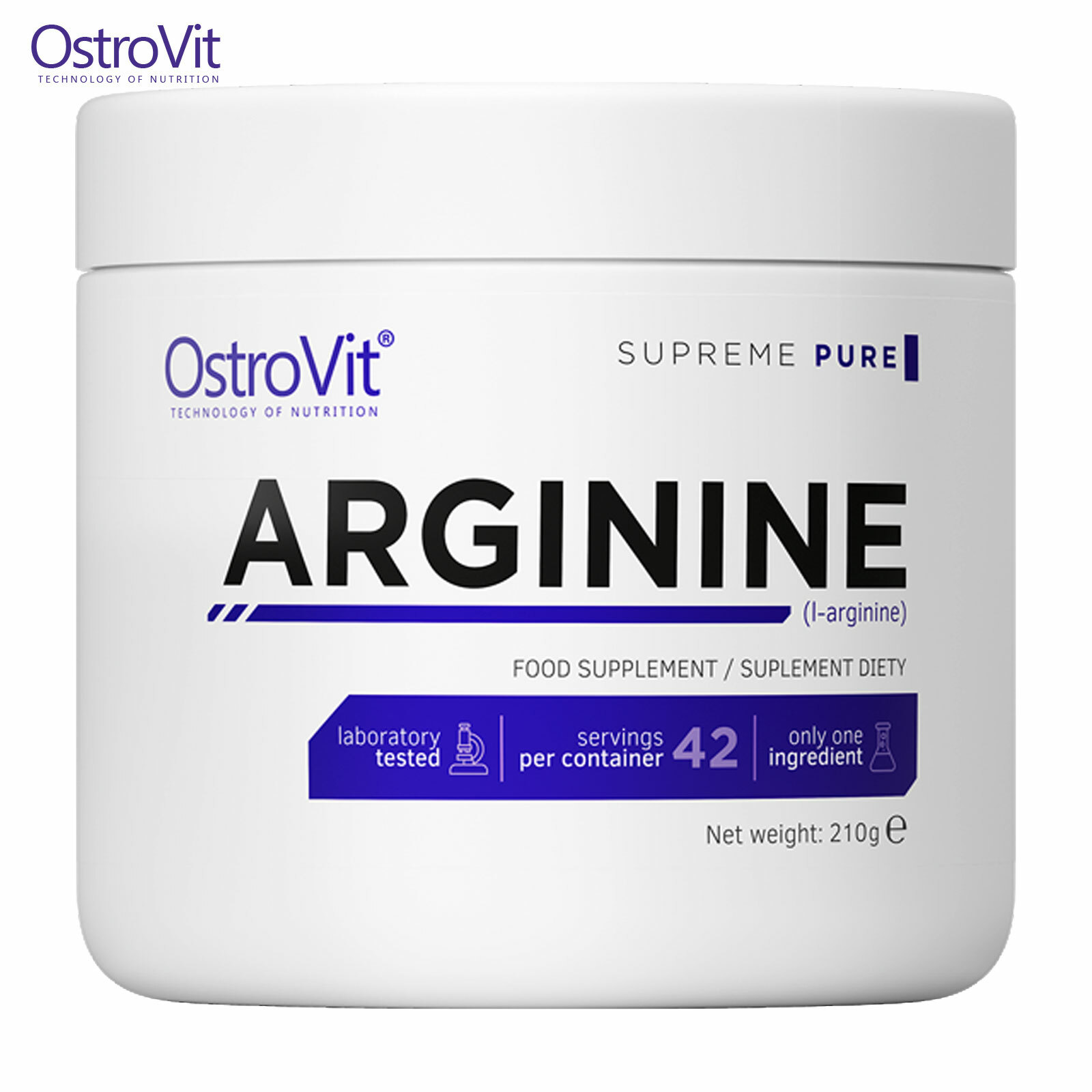 OSTROVIT ARGININE 210g – 42 SERV! – Nitric Oxide NO Booster Muscle Growth & Pump