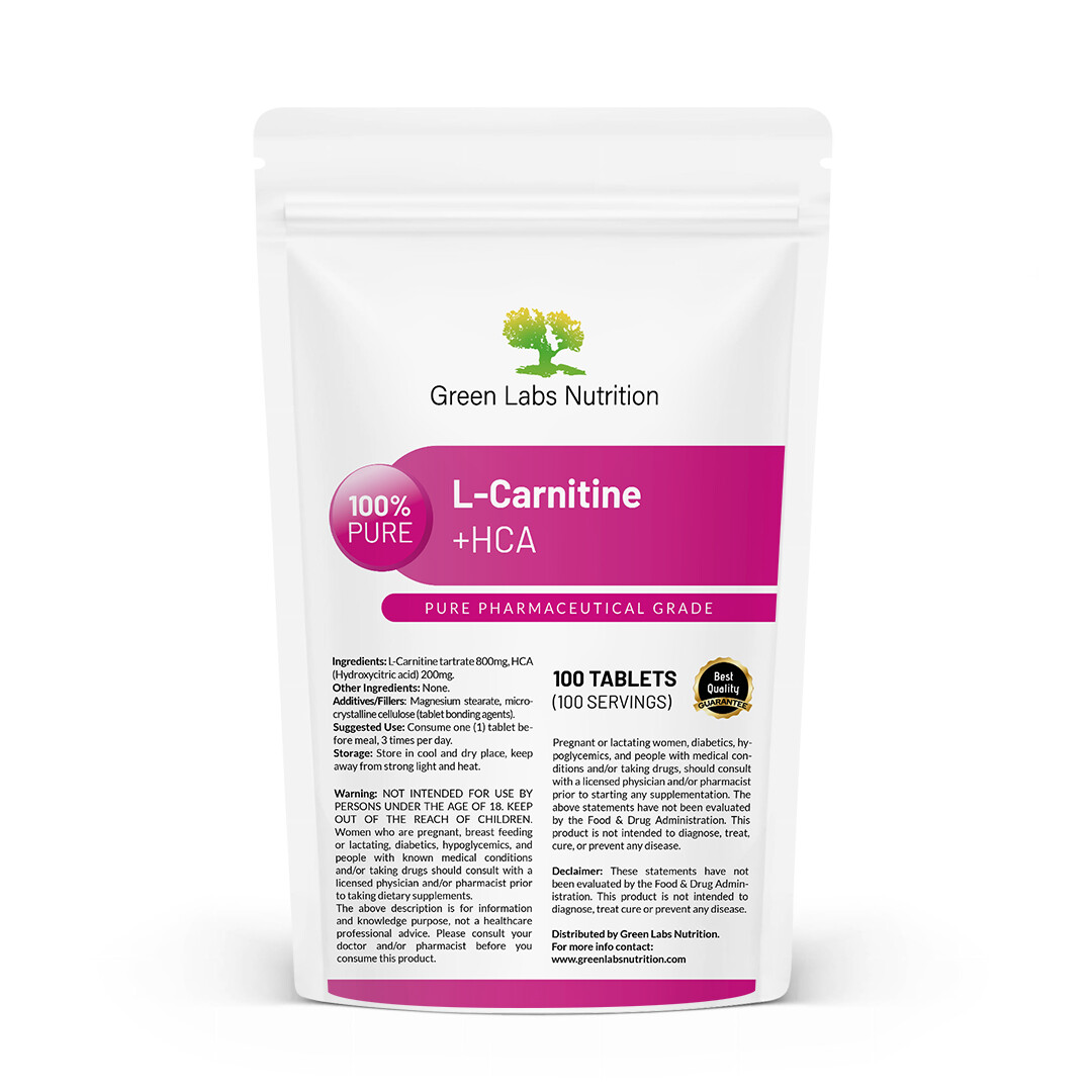 L-Carnitine 800mg plus HCA 200mg tablets Strong Fat Burner Weight Loss FREE P&P
