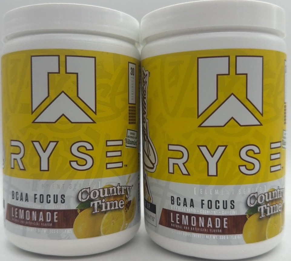 2PK RYSE Element Series BCAA Focus ~ Country Time Lemonade ~ 11.6 OZ EA~EXP 5/27