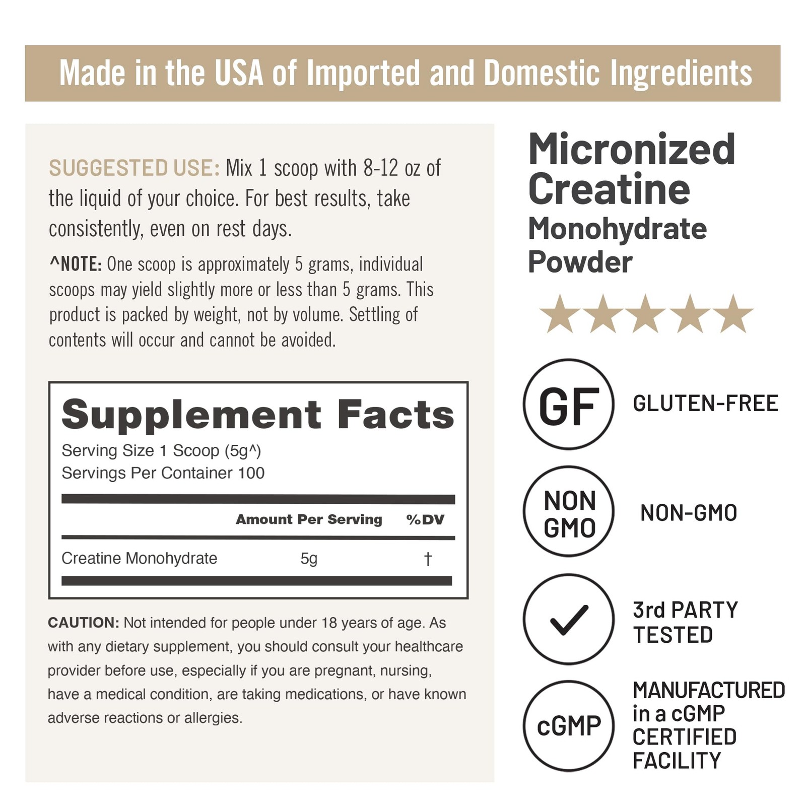 NatureWise Micronized Creatine Monohydrate 1.1 Pound (Pack of 1), White