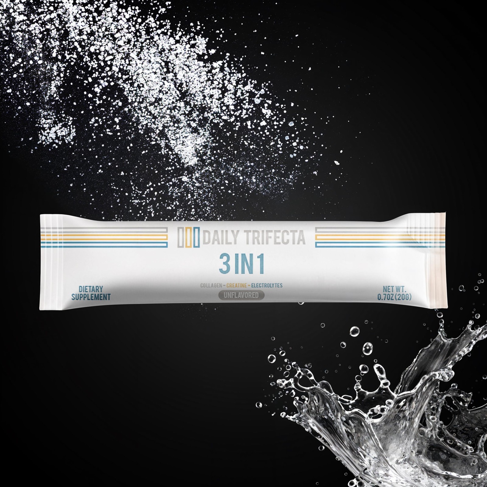 DAILY TRIFECTA 3-in-1 Collagen, Creatine Electrolyte Stick Packs | Type I Co…