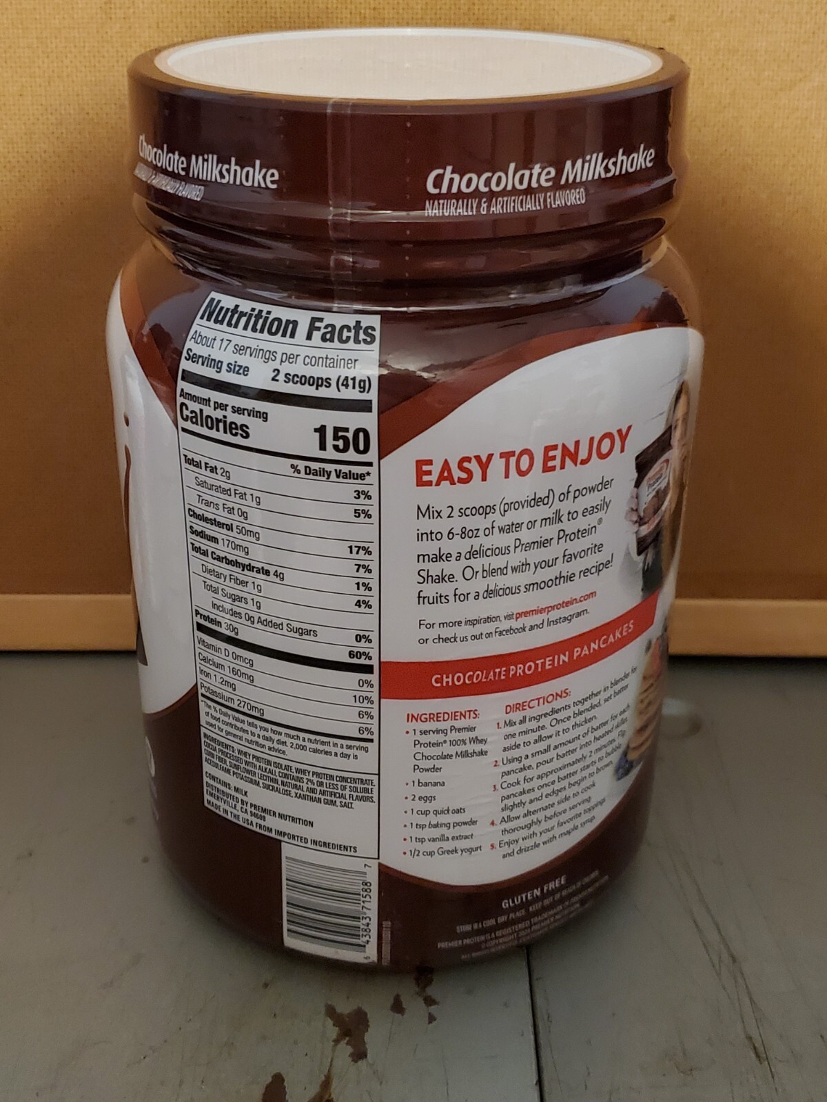 (BB 12/26) Premier Protein 100% Whey Protein Powder Chocolate Milkshake, 30g