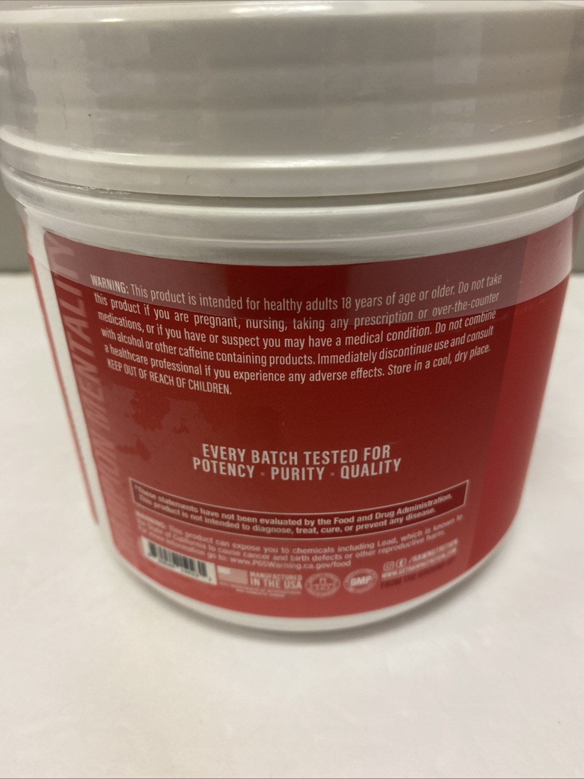 RAW NUTRITION ESSENTIAL PRE WORKOUT POWDER, Fruit Burst, 30 Servings