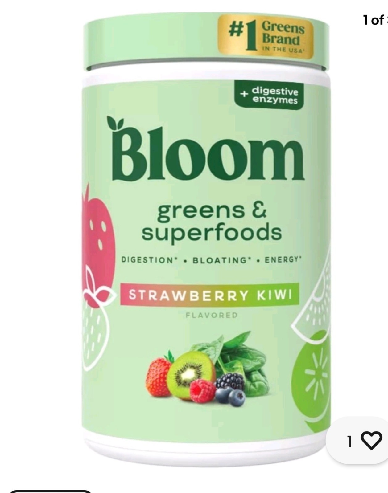 Bloom Greens & Superfoods 2-Pack 50 Servings Strawberry Kiwi Mango Bundle