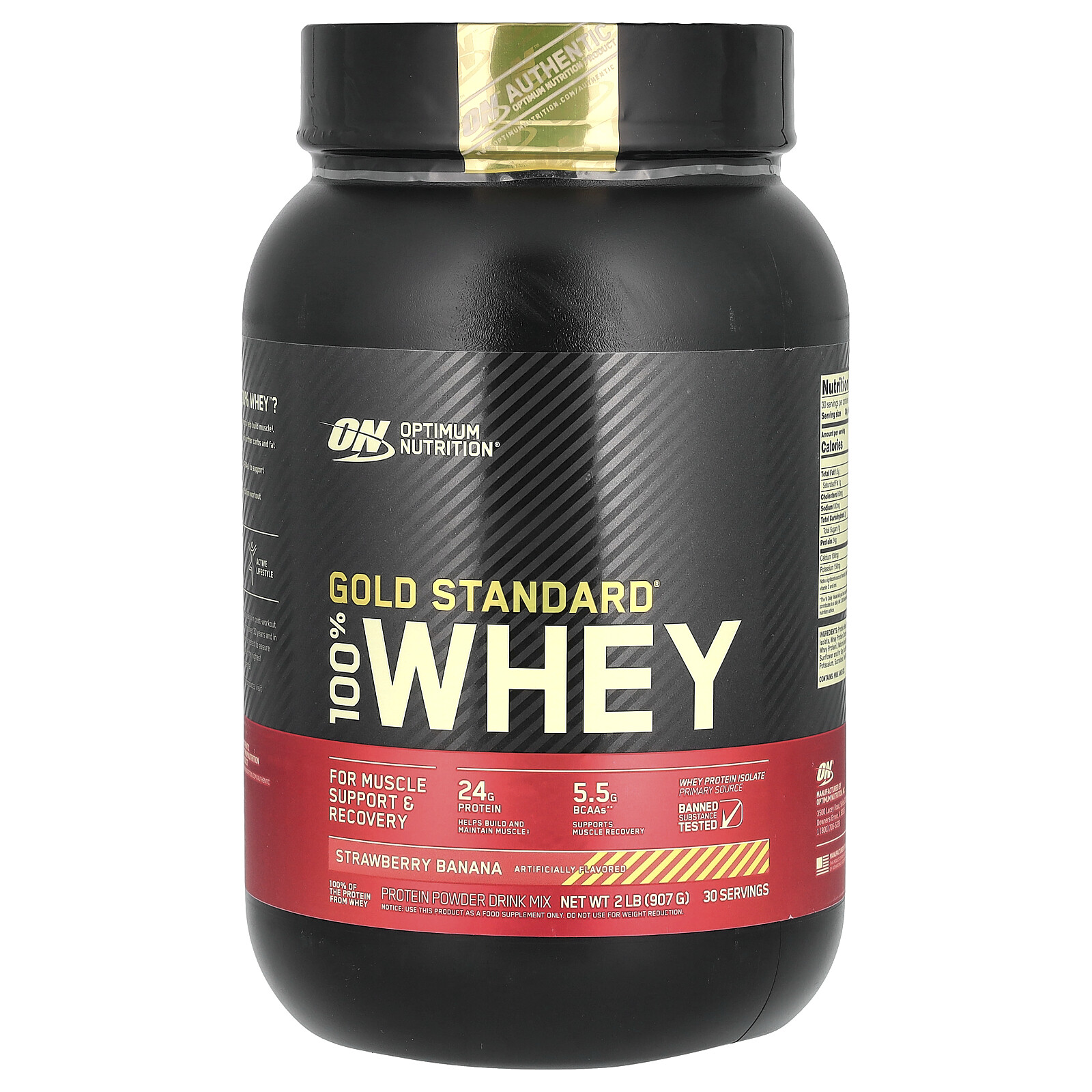 Gold Standard 100% Whey, Strawberry Banana, 2 lb (907 g)