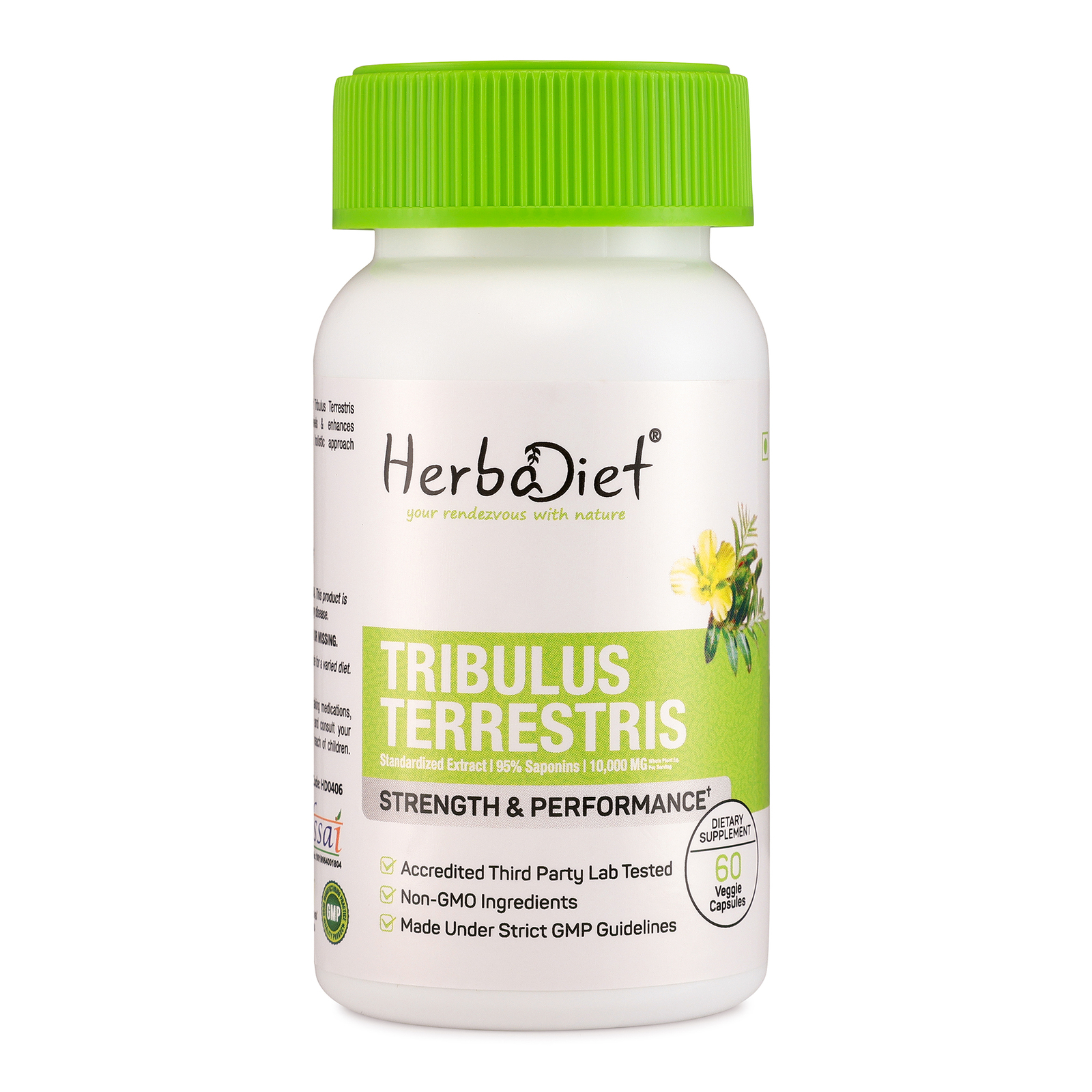Tribulus Terrestris Extract Capsules 10000mg – 95% Saponins Muscle Booster