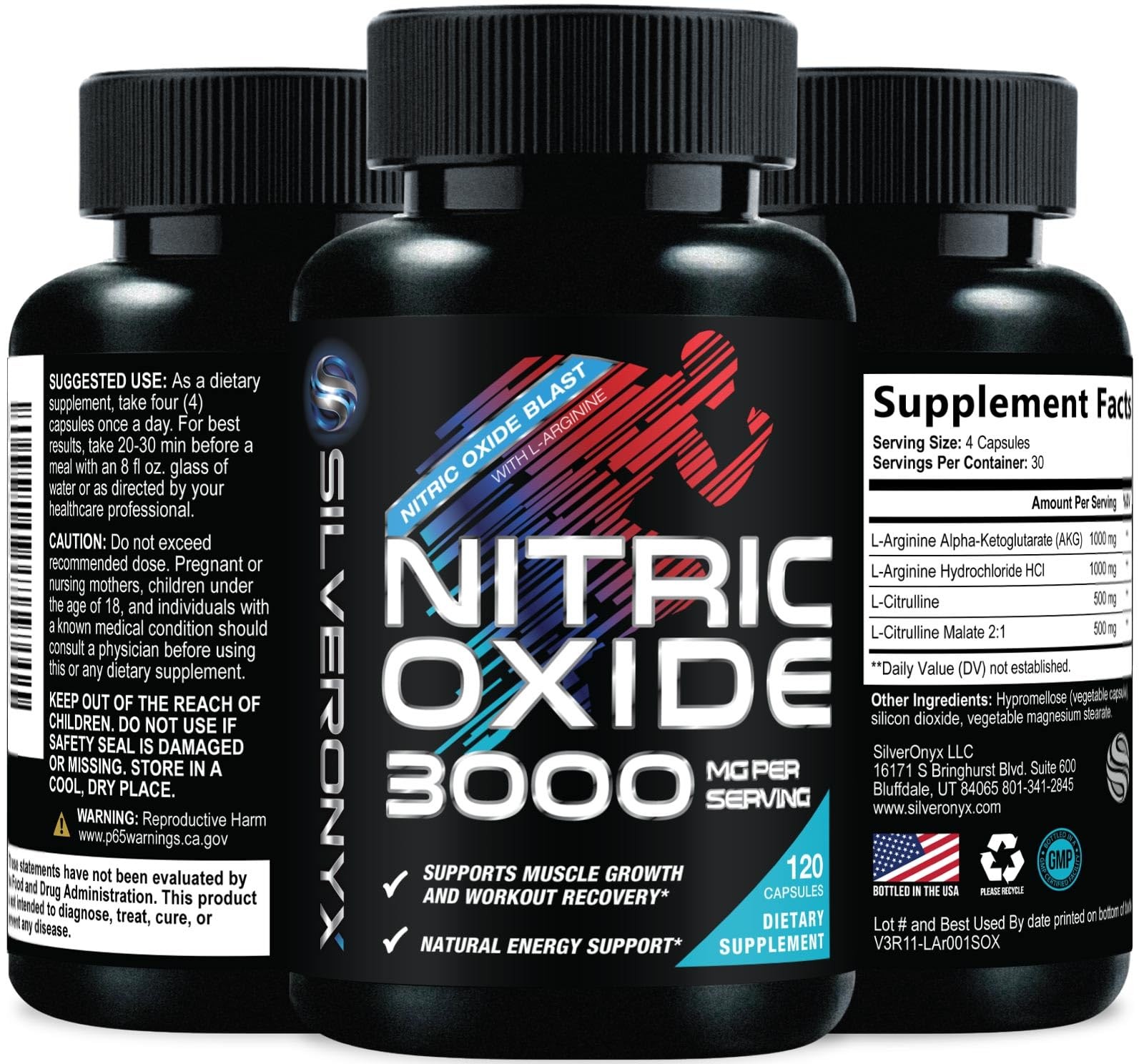 Extra Strength Nitric Oxide Booster – 3X 120 Count (Pack of 1)