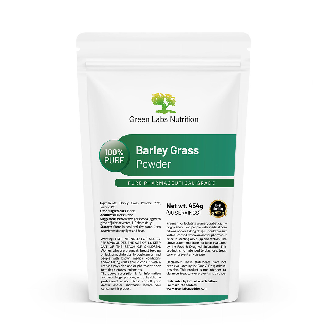 Barley Grass Hordeum Vulgare 454g Powder Pure Organic Natural