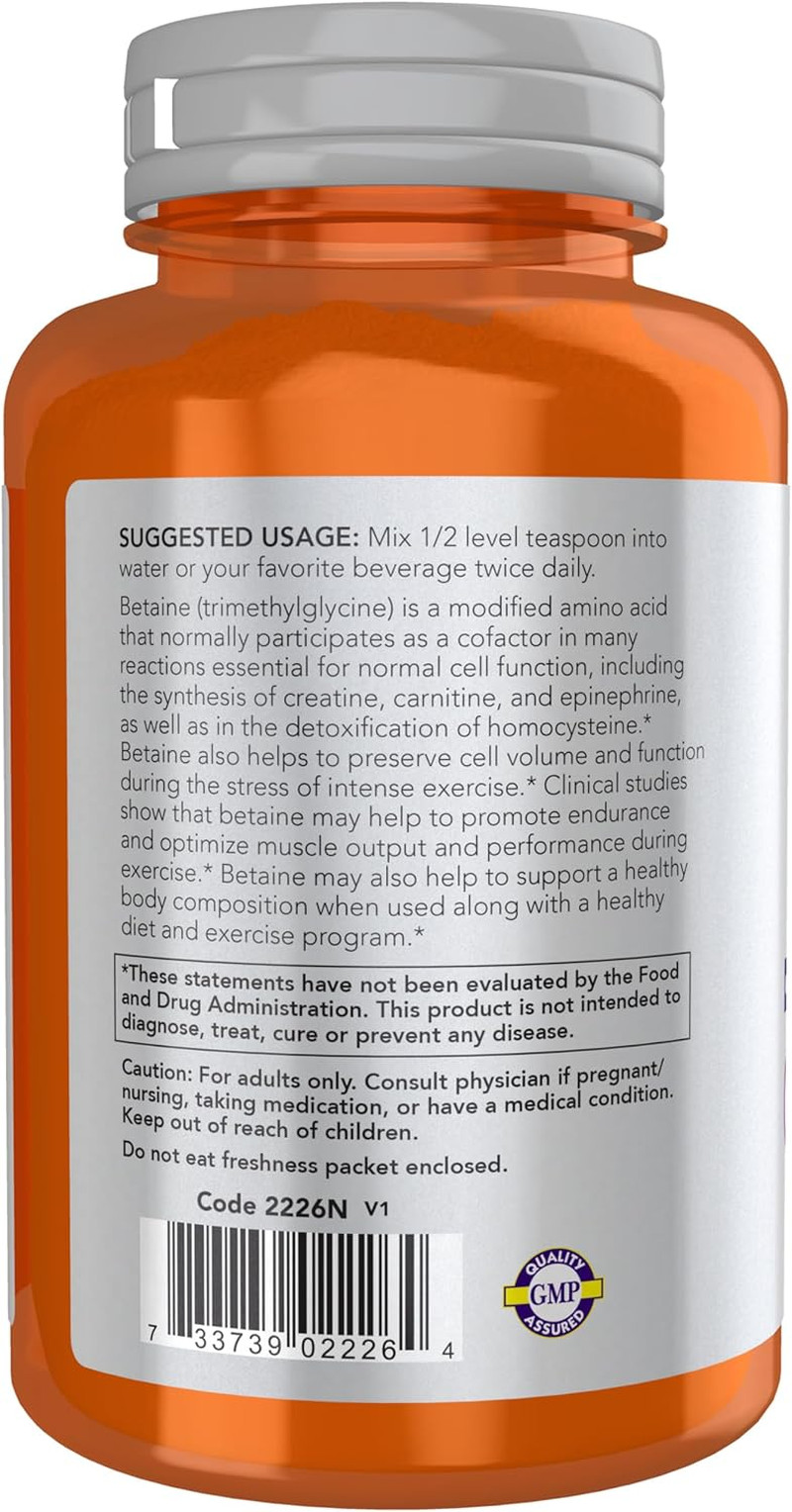 Now Sports Nutrition, Betaine Powder, Endurance*, Pure Powder, Enhances Performa