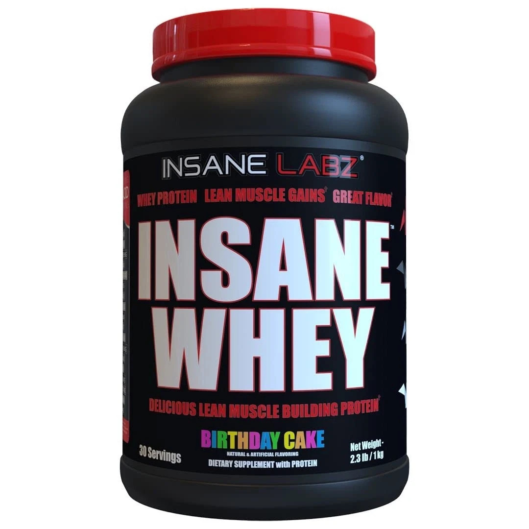 Insane Labz Insane Whey,100 Muscle Building BIRTHDAY CAKE 2LB
