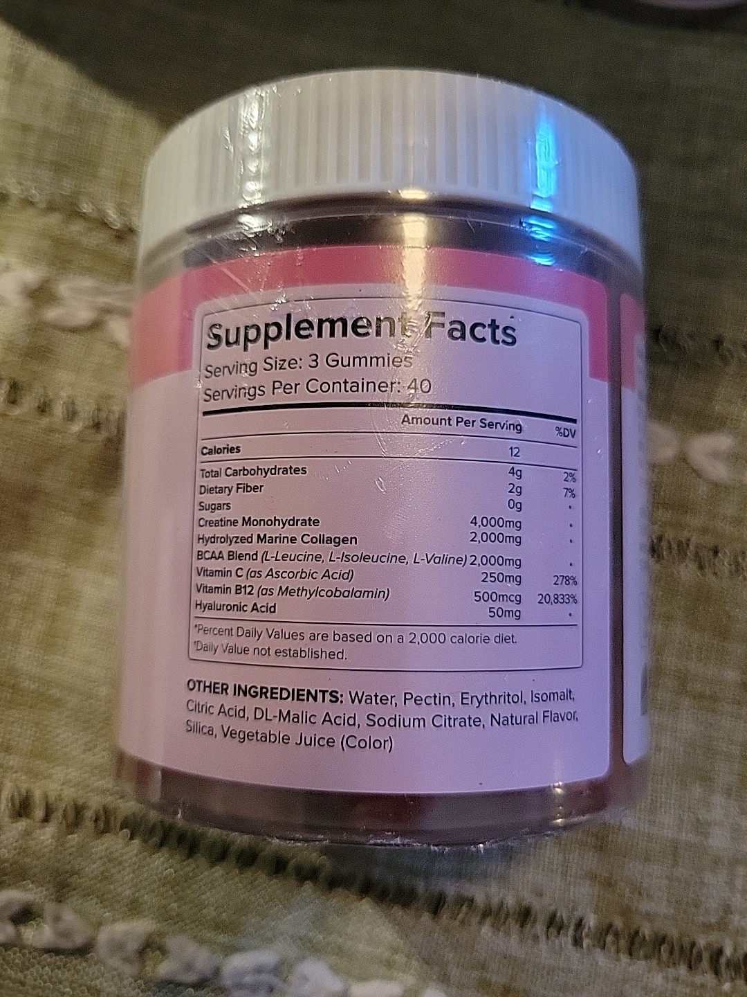 9 x BAGETO 8000mg Women’s Creatine Monohydrate Gummies (Strawberry+Lemon), 120ct