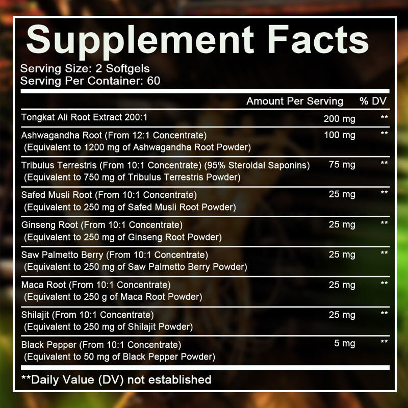 Ashwagandha Root with Ginseng Root Organic Male Herbal Supplement