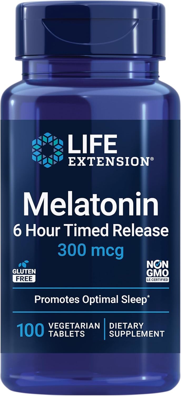 Life Extension Melatonin 6 Hour Timed Release, 300 mcg, Extended-Release…