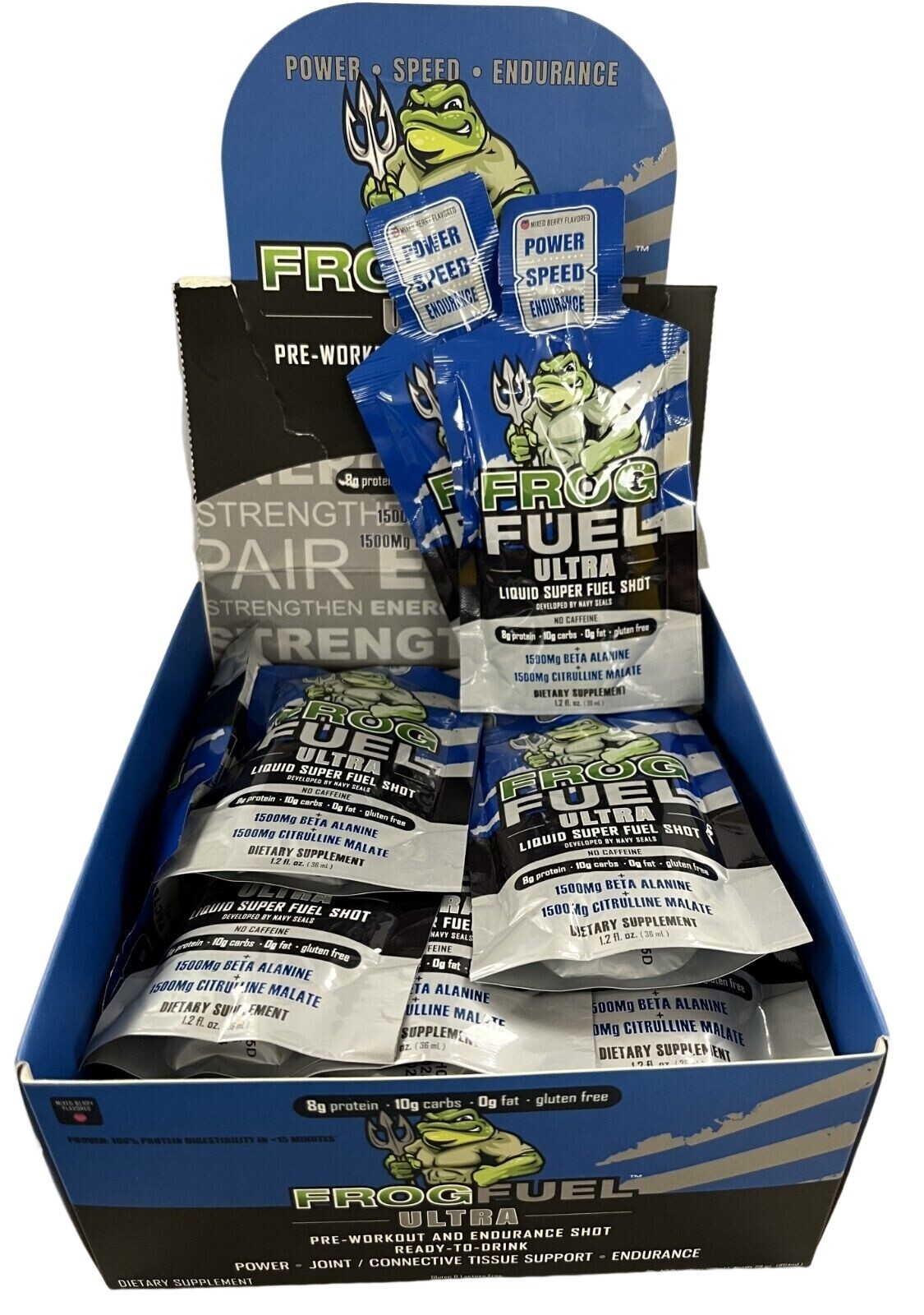 Frog Fuel BLUE Ultra Power Shot ( 6 pouches ) ^