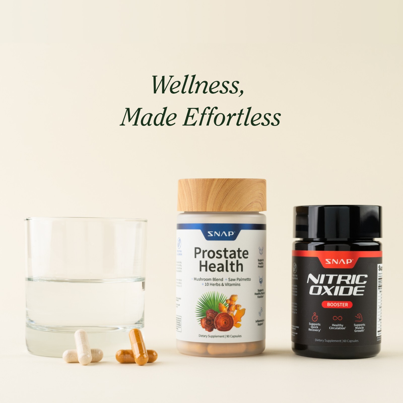 SNAP Prostate + Nitric Oxide Booster Saw Palmetto L-Arginine L-Citrulline 2 PACK