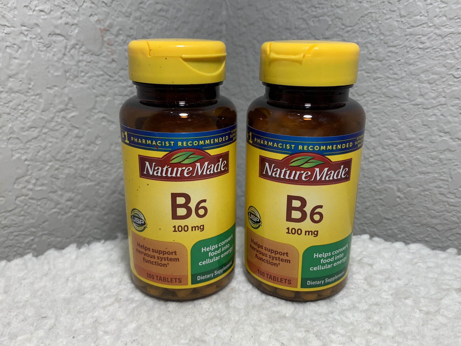 (2-Pack) Nature Made Vitamin B6 100mg Support Nervous System 100Ct Tablets