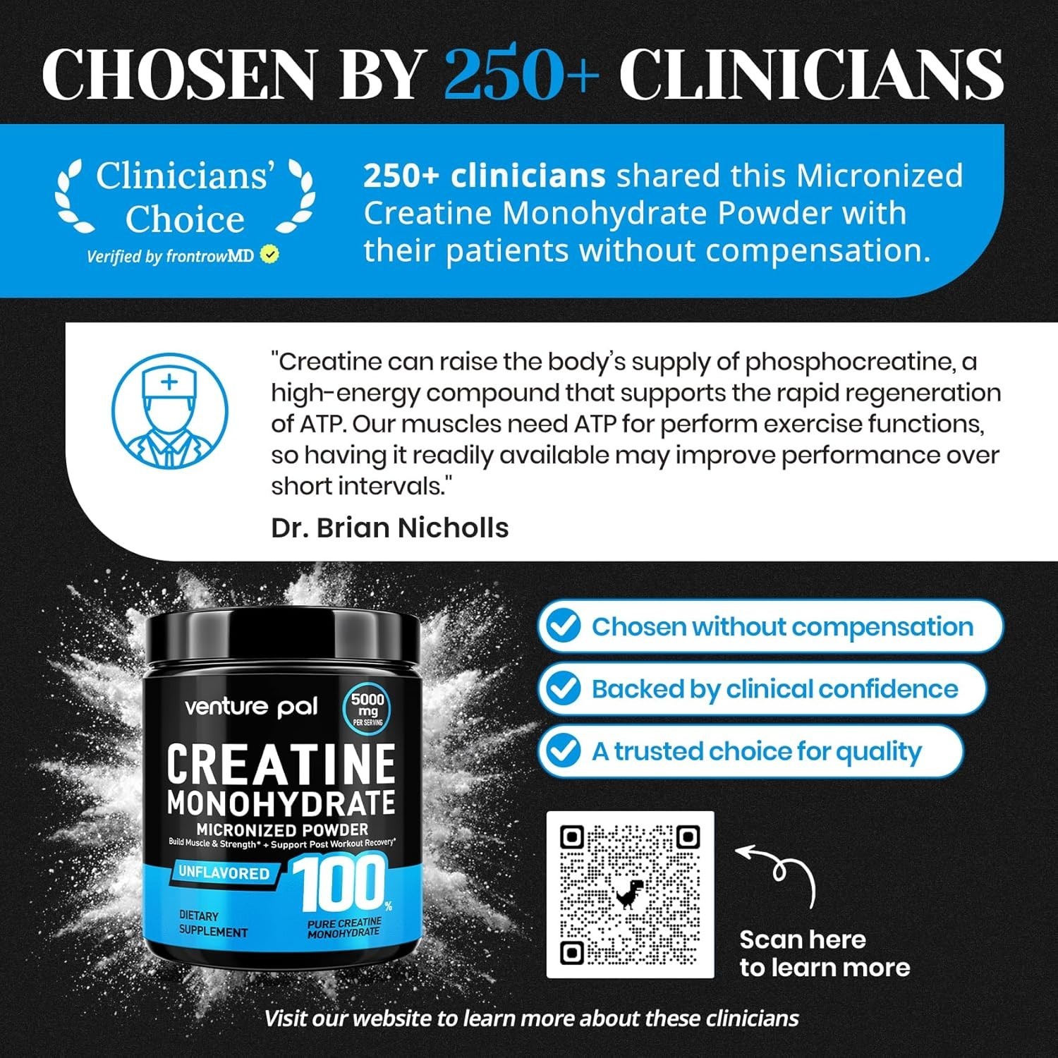 100% Pure Micronized Creatine Monohydrate Powder – & Unflavored, 13.4oz