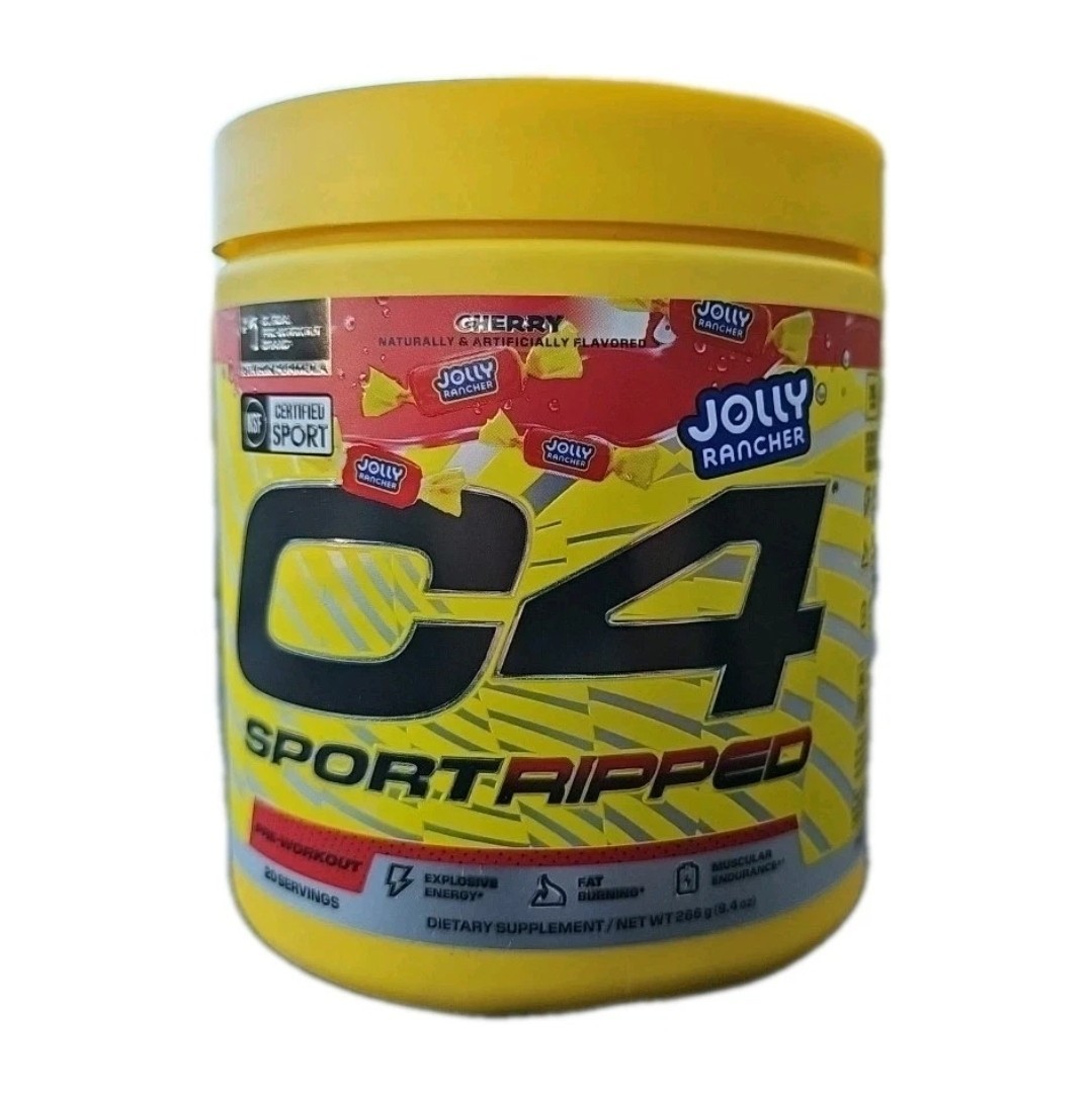C4 Sport Ripped Pre-Workout – Jolly Rancher Cherry – Size: 9.4 oz