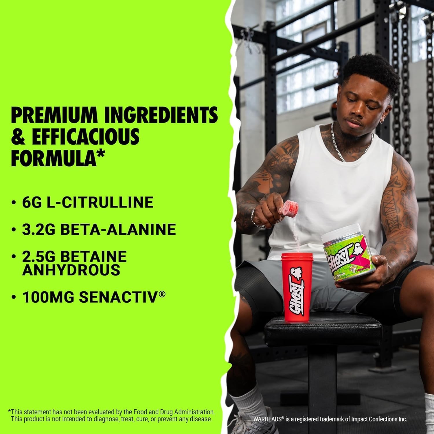 Pre-Workout Powder Sour Watermelon 30 Servings Energy Focus