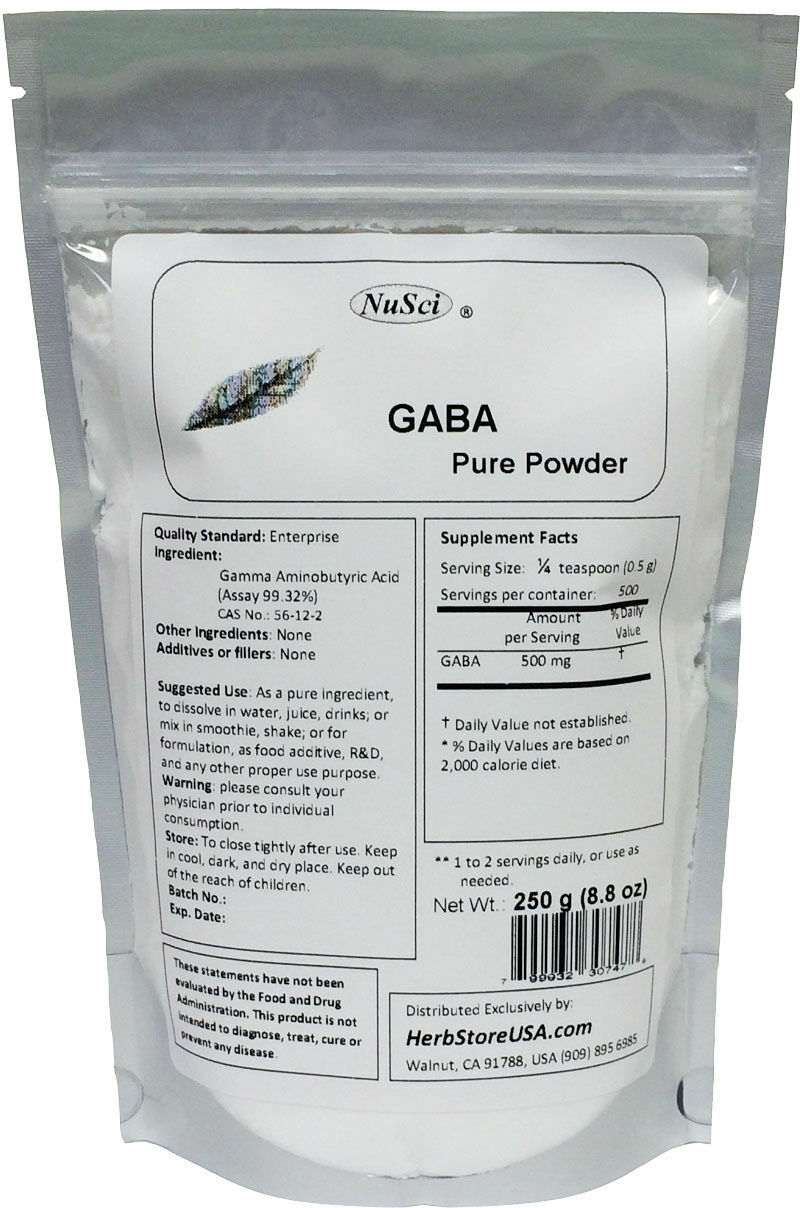 NuSci 100% Pure GABA Powder 1000g (2.2LB) lose fat energy relax mood sleep