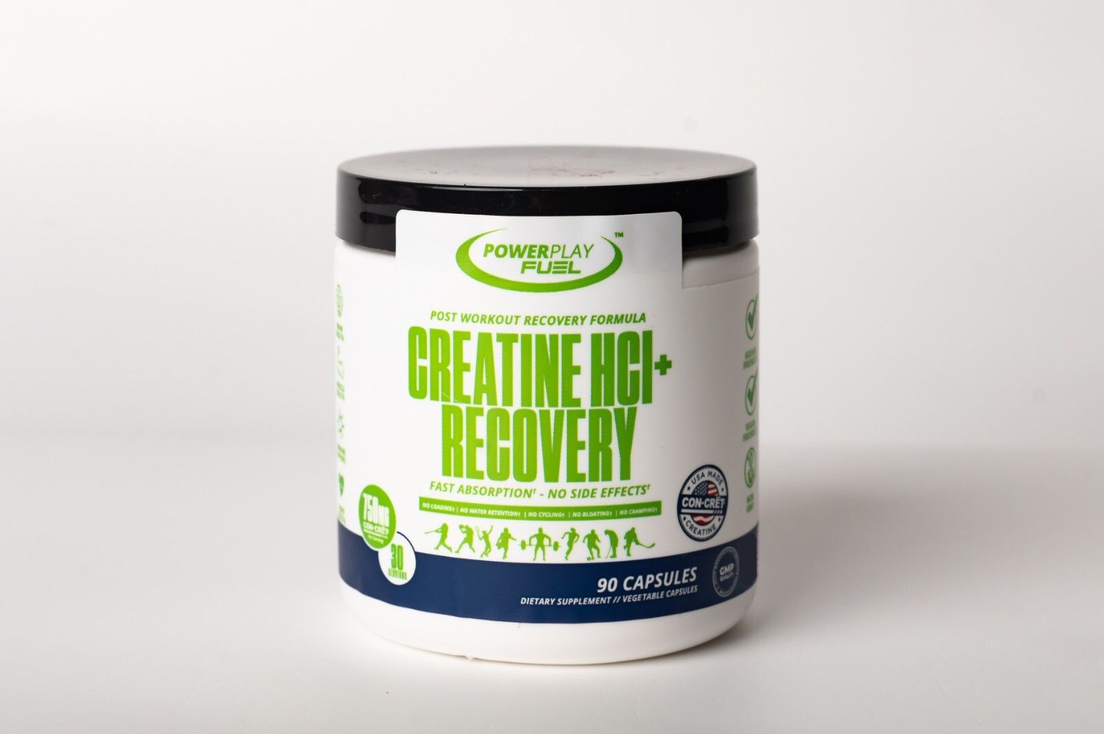 Power Play Fuel CREATINE HCl + Recovery Capsules – 90 Vegetable Capsules