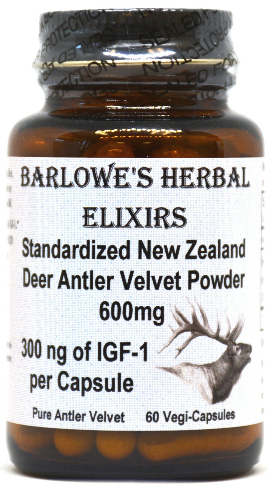 Deer Antler Velvet Powder Standardized from New Zealand – 300ng of IGF-1 per Cap