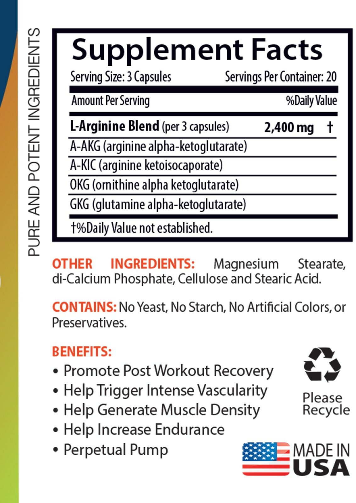 Regulate Liver – NITRIC OXIDE 2400mg – L-Arginine Supplement 1B