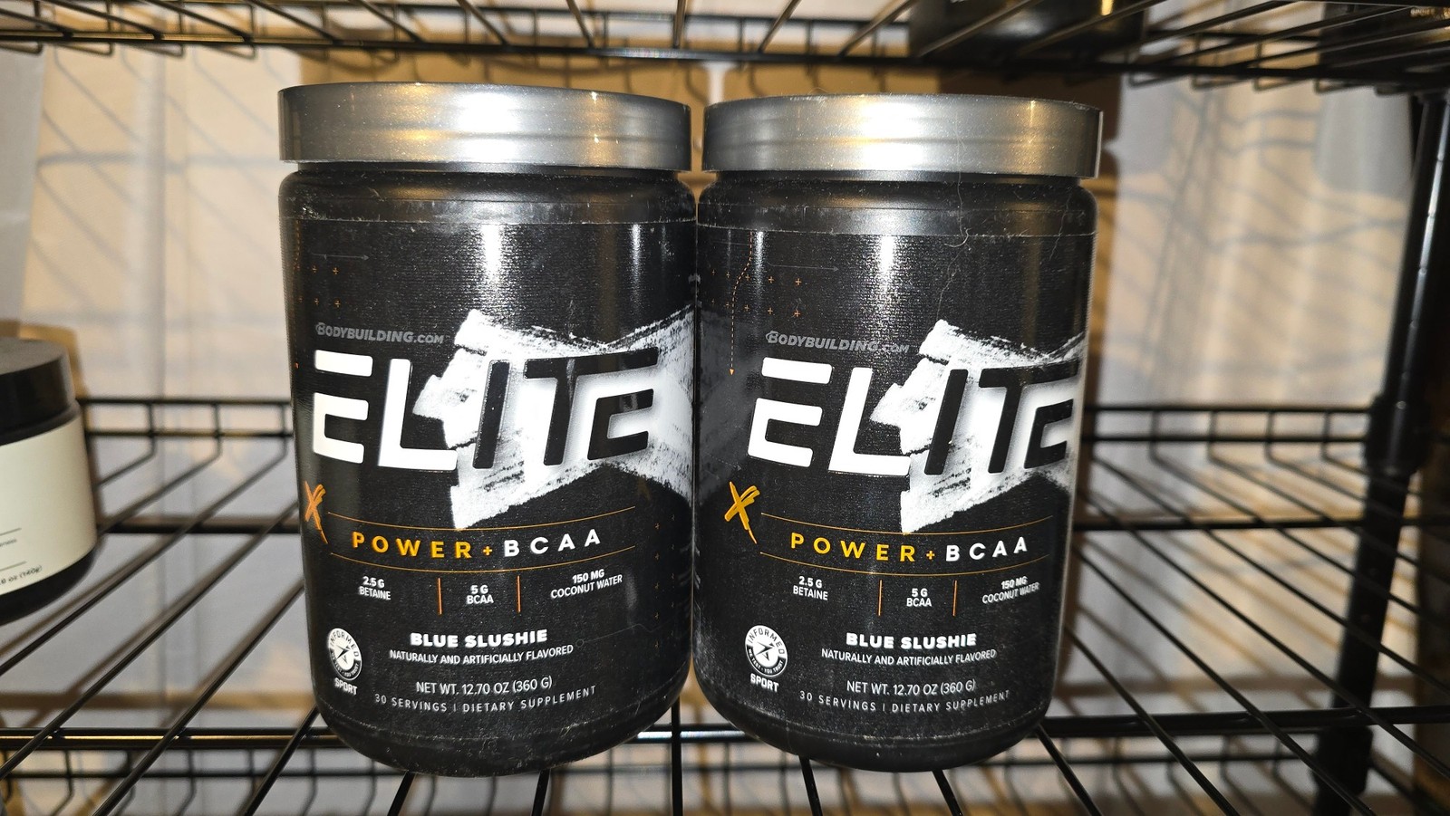 2 Pack Bodybuilding.com Elite Power BCAA Betaine Blue Slushie Exp 03/27
