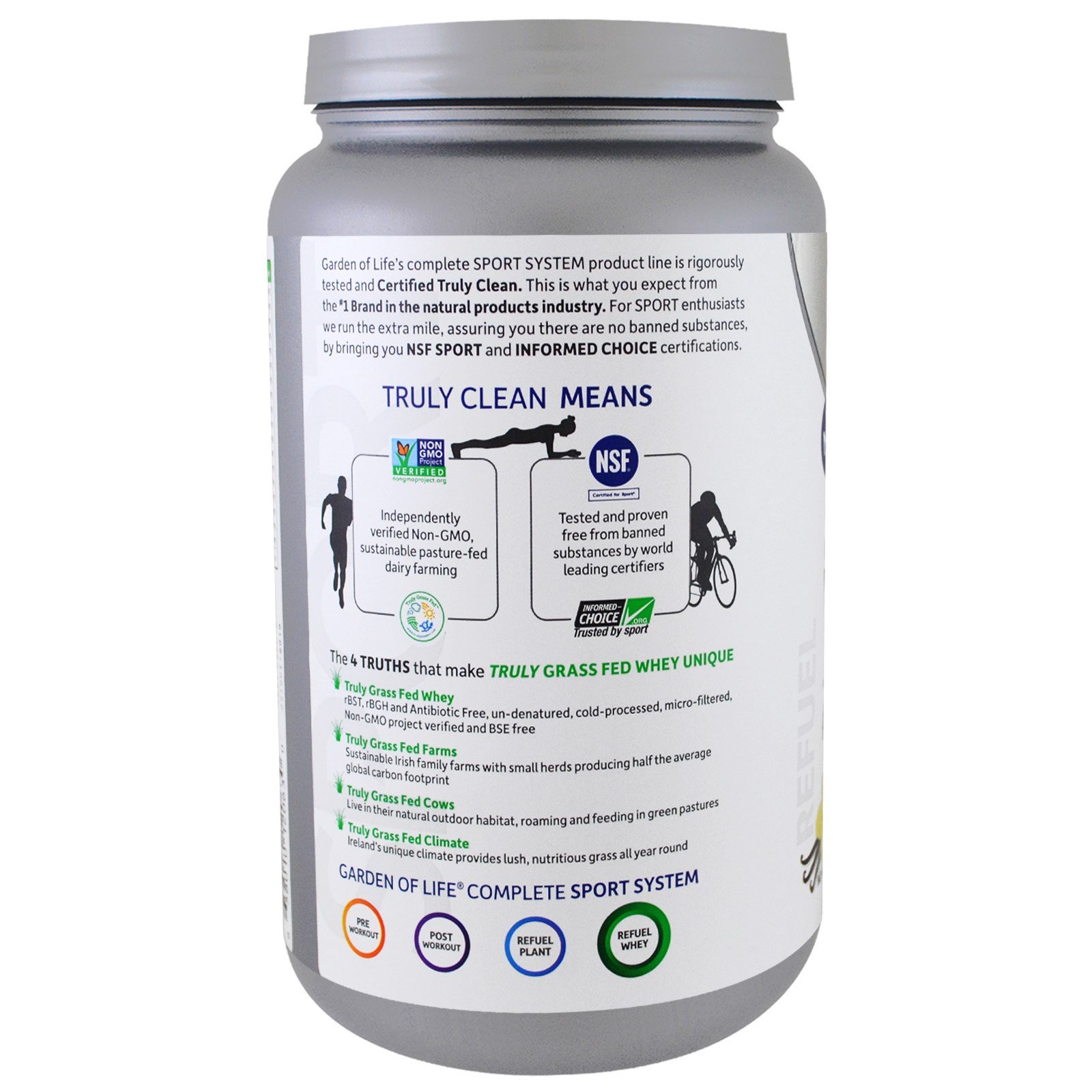 Sport, Certified Grass Fed Whey, Vanilla, 22.57 oz (640 g)