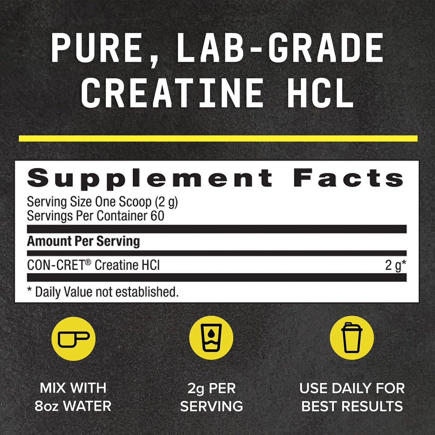 BEYOND RAW Creatine HCl Powder, Science Backed, Lab Grade, 60 Servings