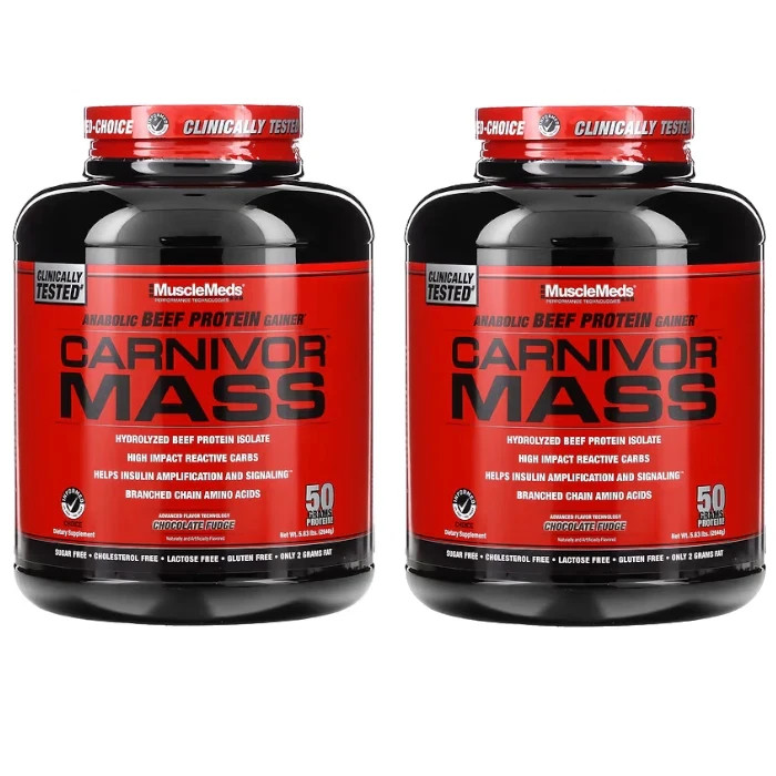 MuscleMeds Carnivor Mass Chocolate Fudge 5.99 lbs Each (Pack of 2)