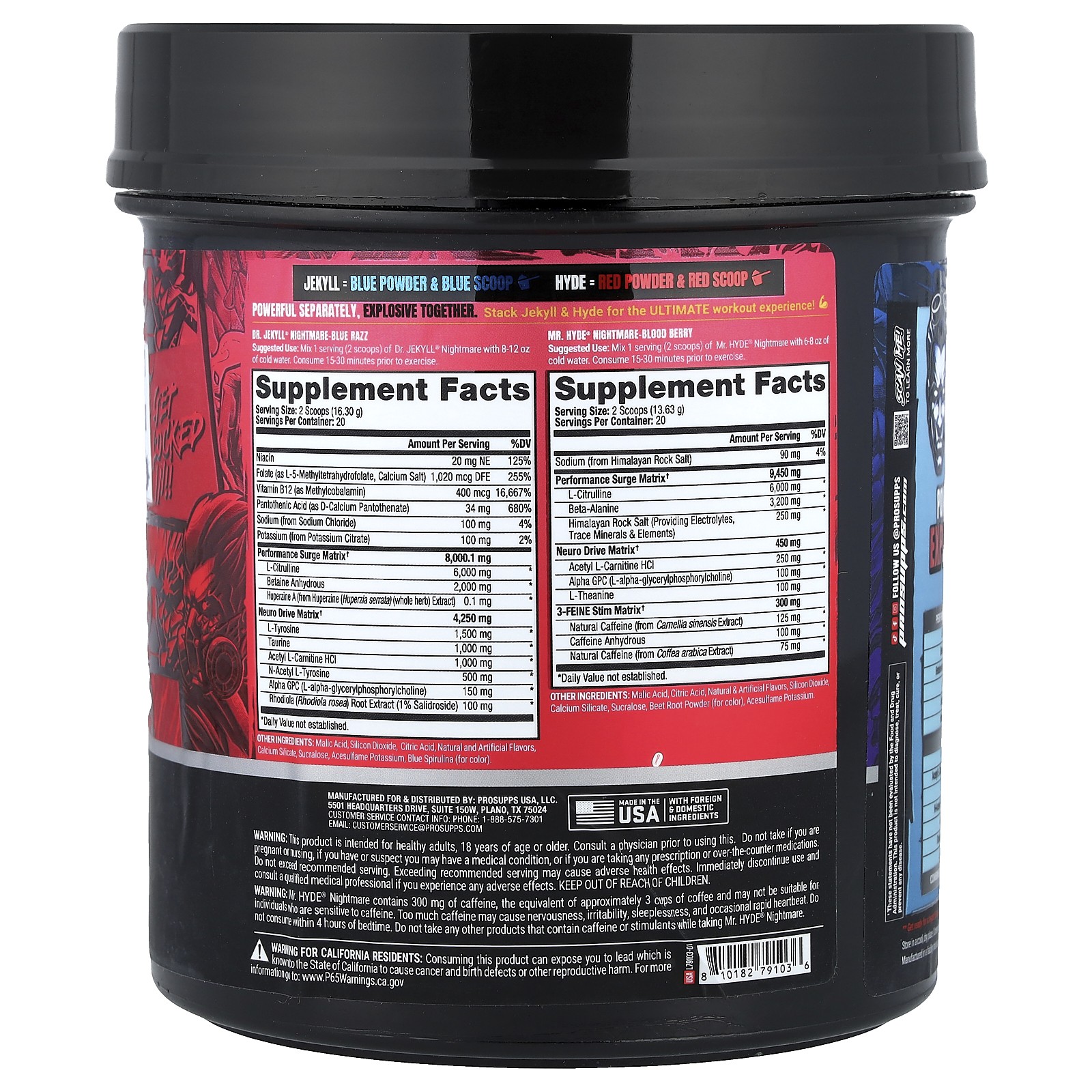 Jekyll & Hyde Nightmare, Nootropic + Power Pre-Workout, Berry Punch, 1 lb 5.1