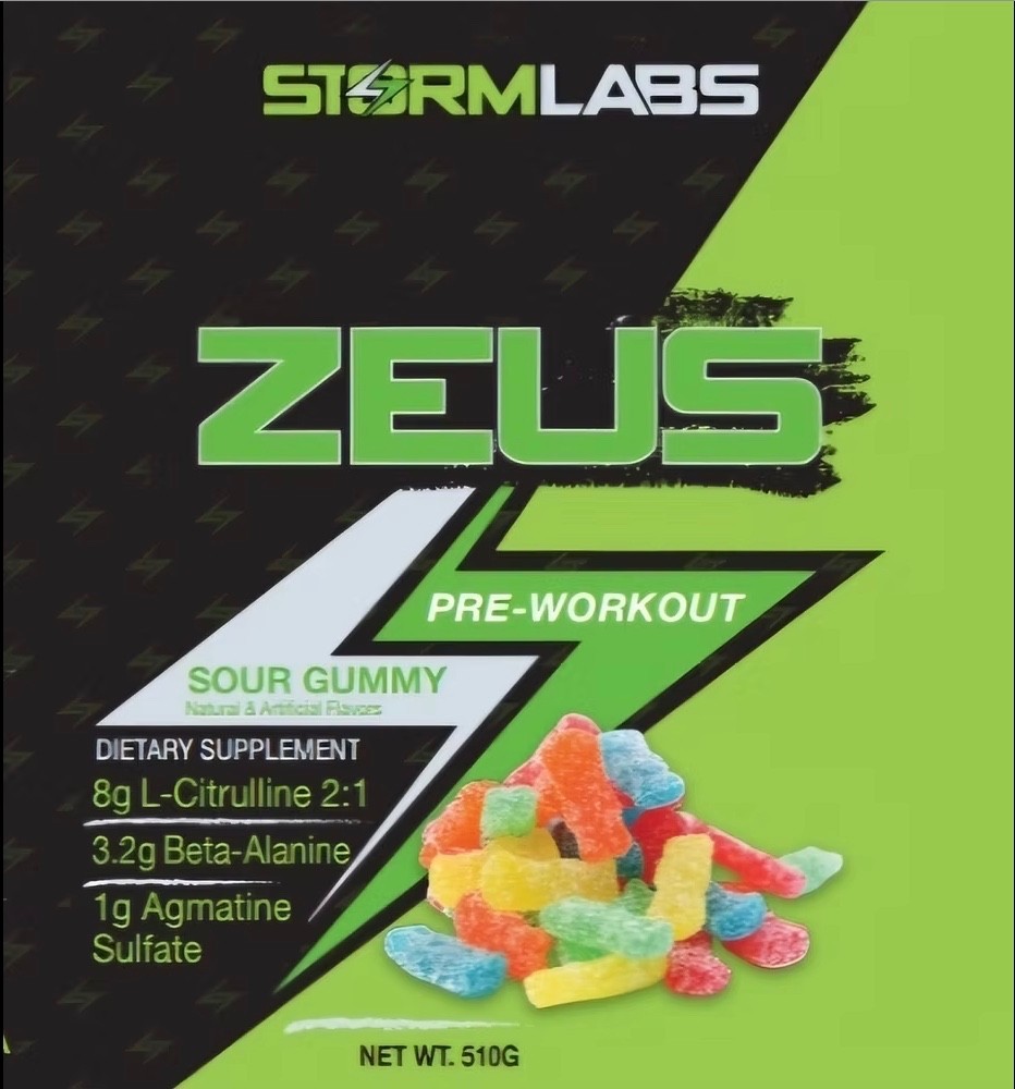 Storm Labs Zeus Pre Workout Supplement (30 Servings) – Sour Gummy