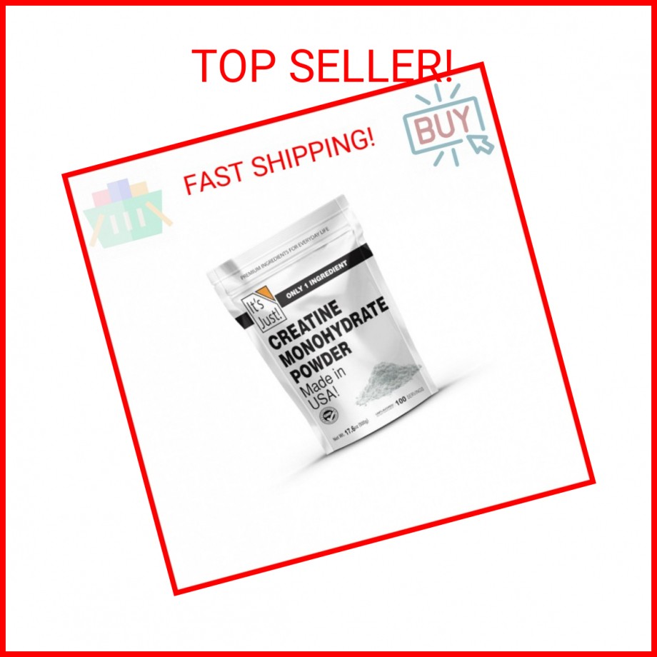 It’s Just! – Creatine Monohydrate Powder, Pure Creatine Powder, Made in USA, 3rd