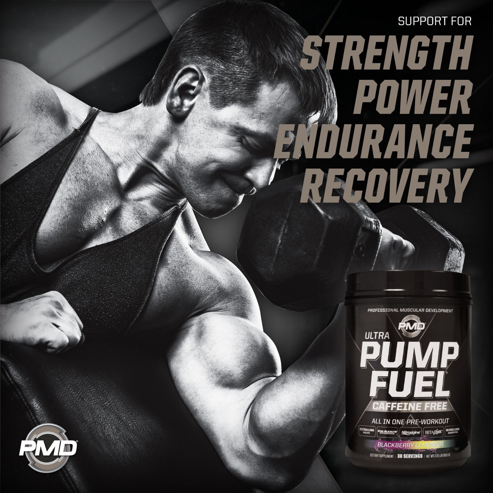 PMD SPORTS PUMP FUEL ULTRA – CAFFEINE FREE – BLACKBERRY LEMONADE (30 servings)