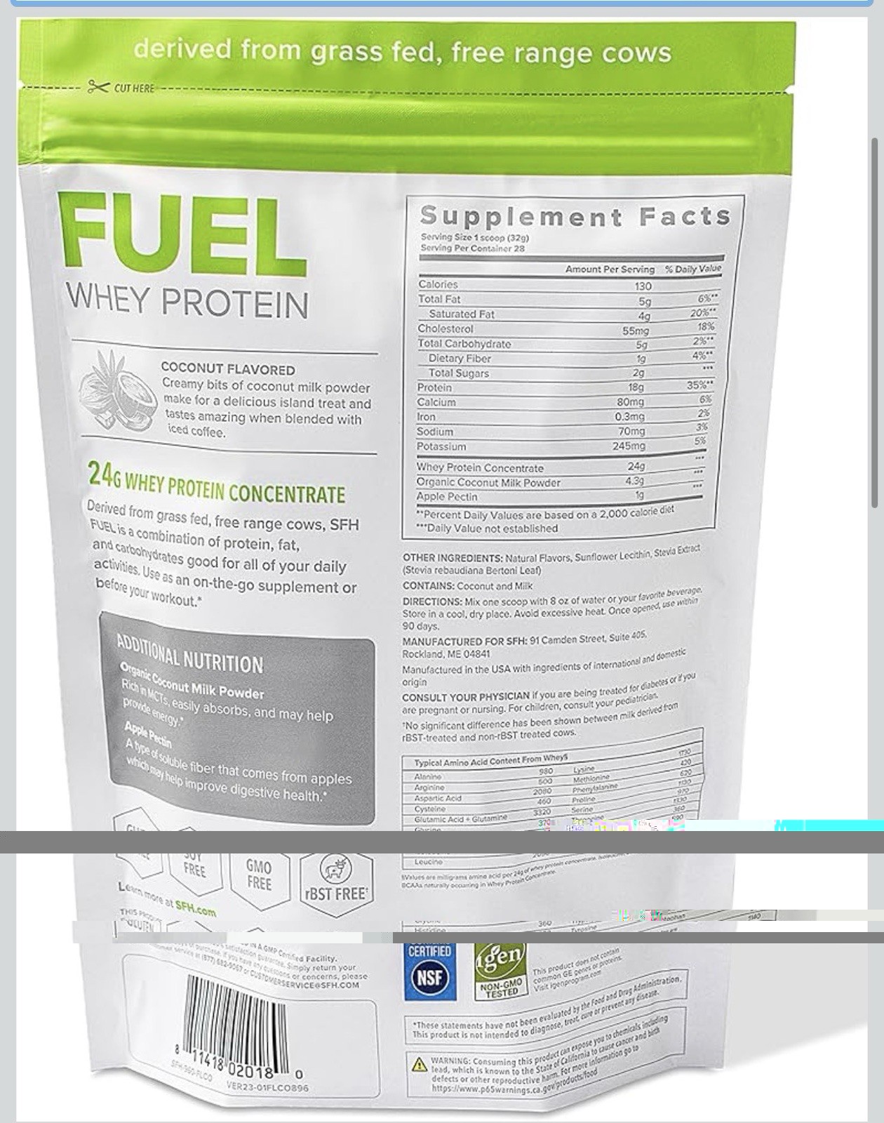Fuel Whey Protein Powder Tasting Grass Fed Whey Mcts Fiber For Energy All