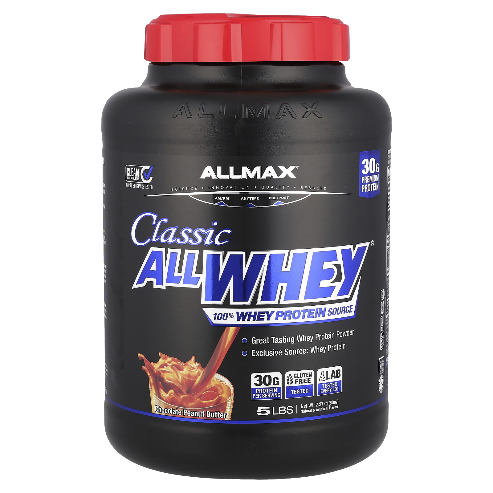 CLASSIC ALLWHEY®, 100% Whey Protein, Chocolate Peanut Butter, 5 lbs (2.27 kg)