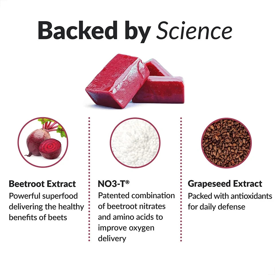 Total Beets Soft Chews with Beetroot, Nitrates, L-Citrulline, Grapeseed Extract,