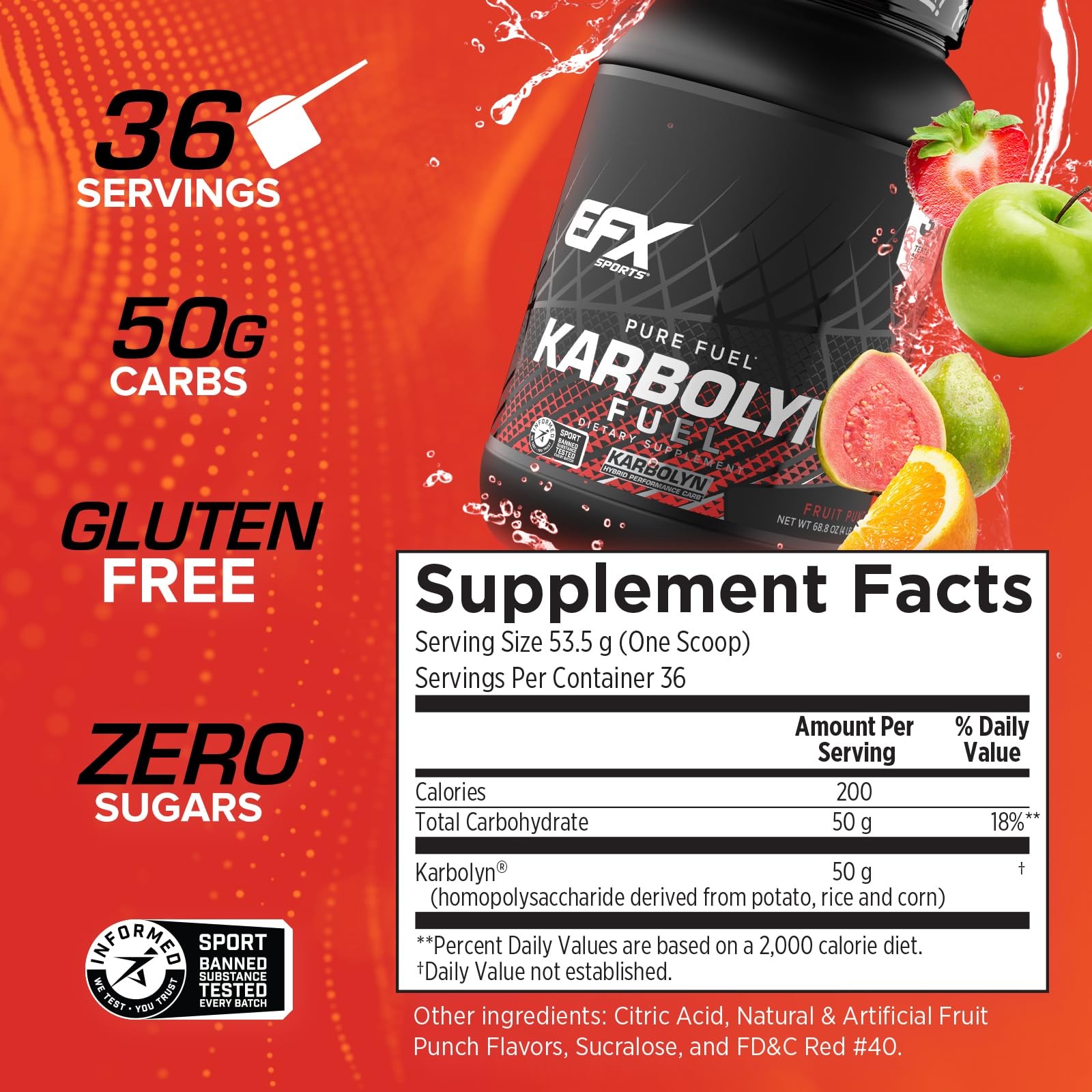 EFX Sports Karbolyn Fuel | FastAbsorbing Carbohydrate Powder | Carb Load, Sus…