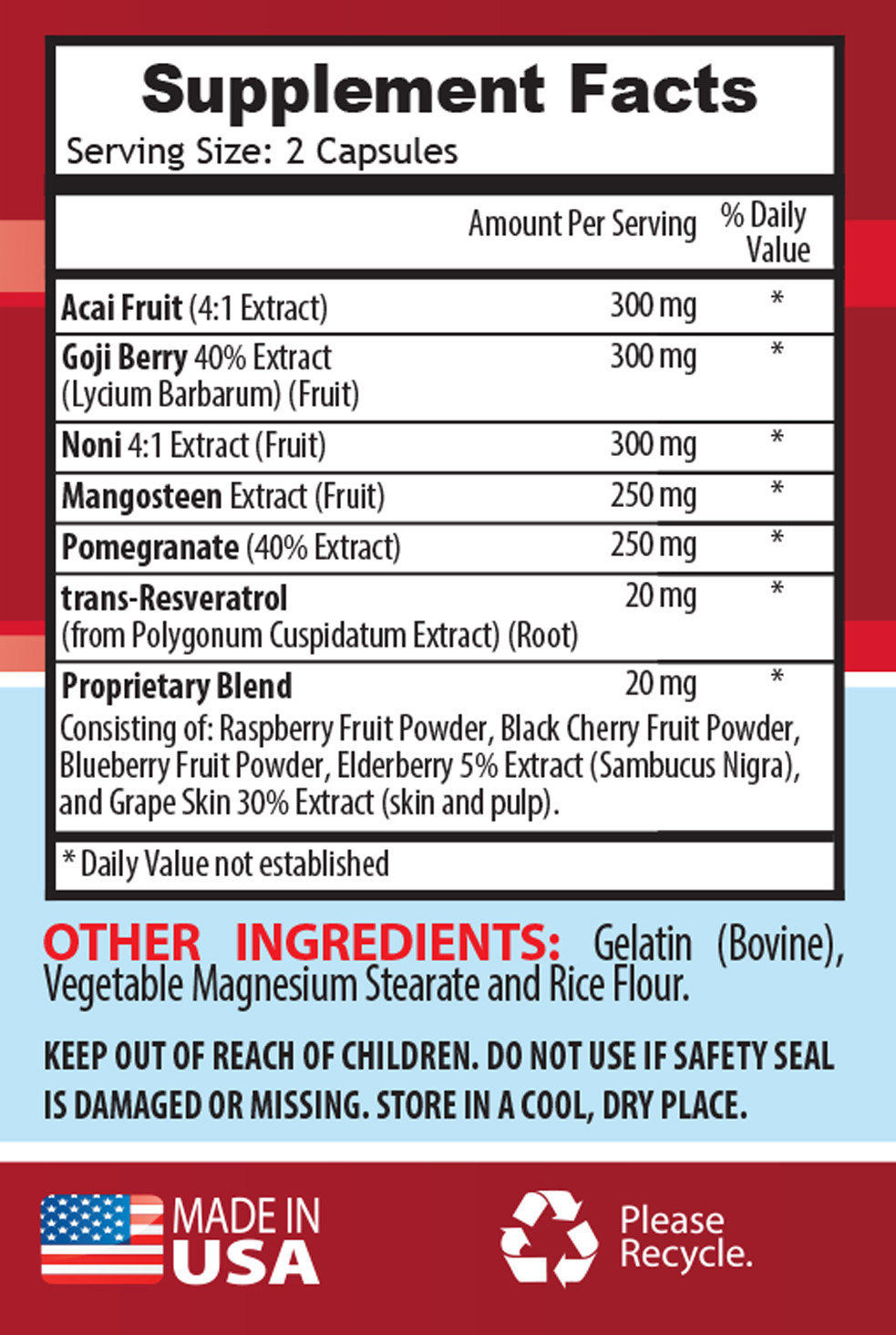 acai berry powder – Antioxidant Mega Complex – anti aging supplement 3 Bottles