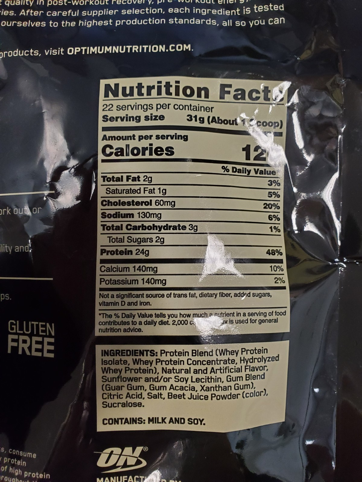 2 Pk: ON Whey Protein Powder Strawberries & Cream 1.5 lb. ea. Exp 8/31/26 R3P3