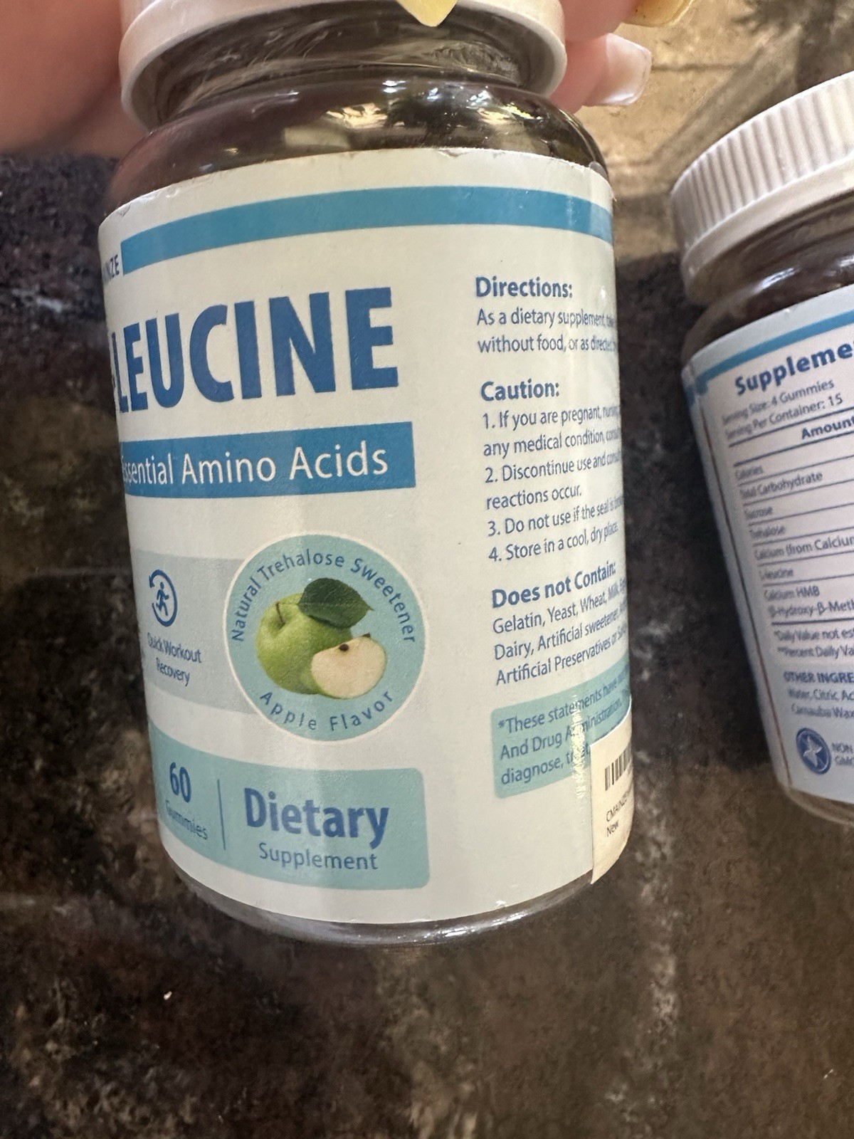 CMAINZE HMB + L-Leucine Amino Acid Gummies Apple Flavor Gluten-Free 3000mg 60