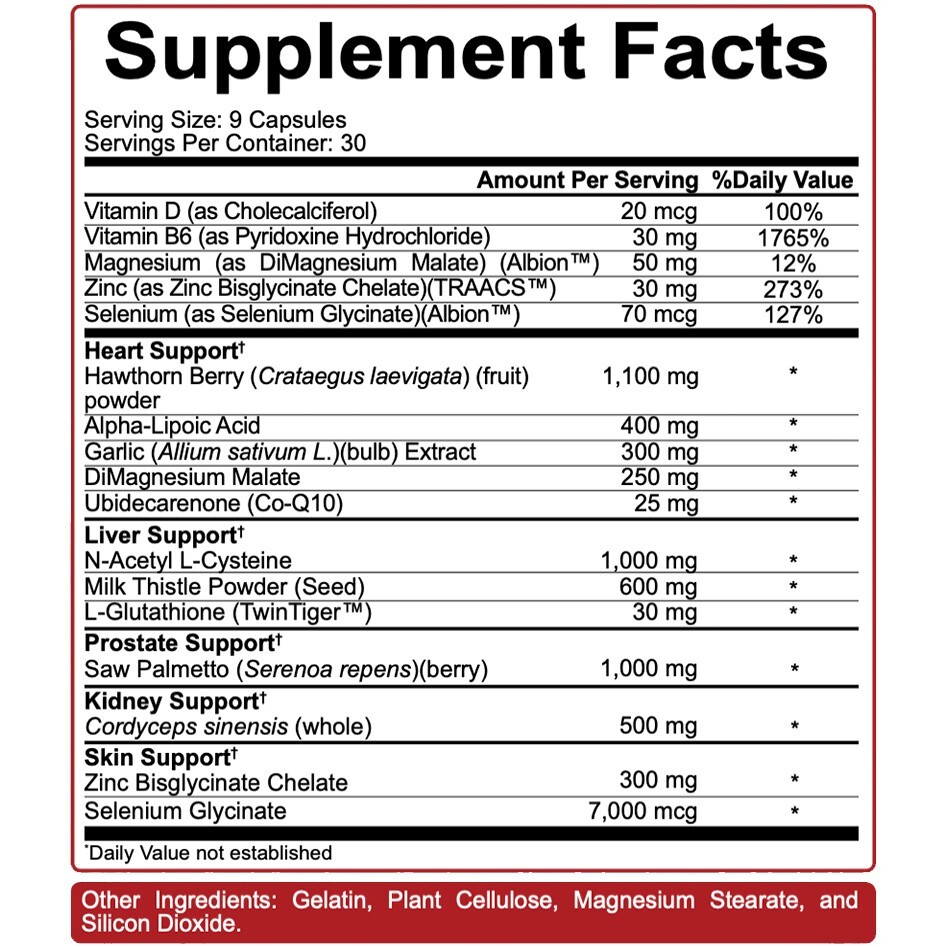 5% Nutrition Rich Piana LIVER AND ORGAN DEFENDER 270 Caps PCT Support