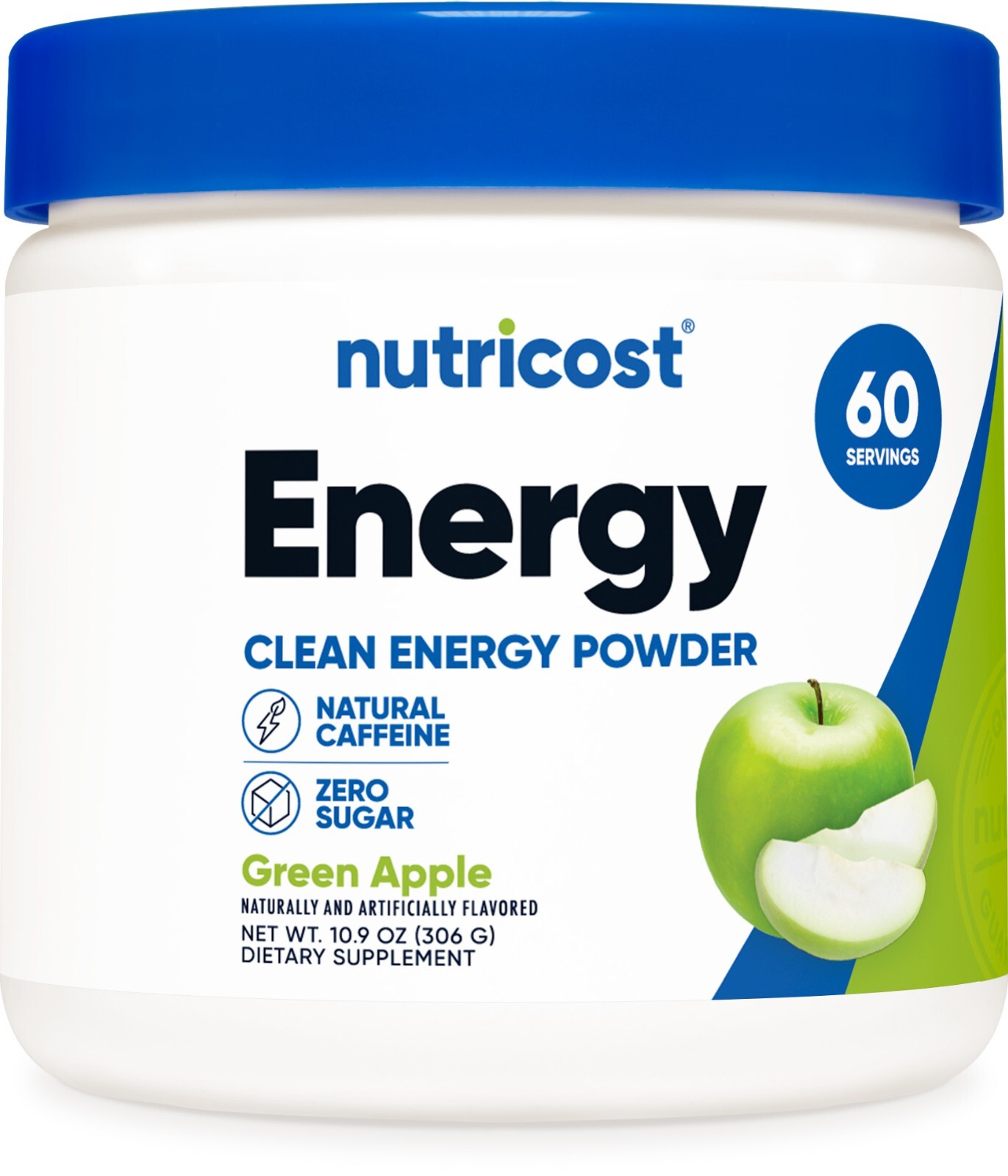Nutricost Energy Complex (Green Apple) (60 Servings) – Clean Energy Powder