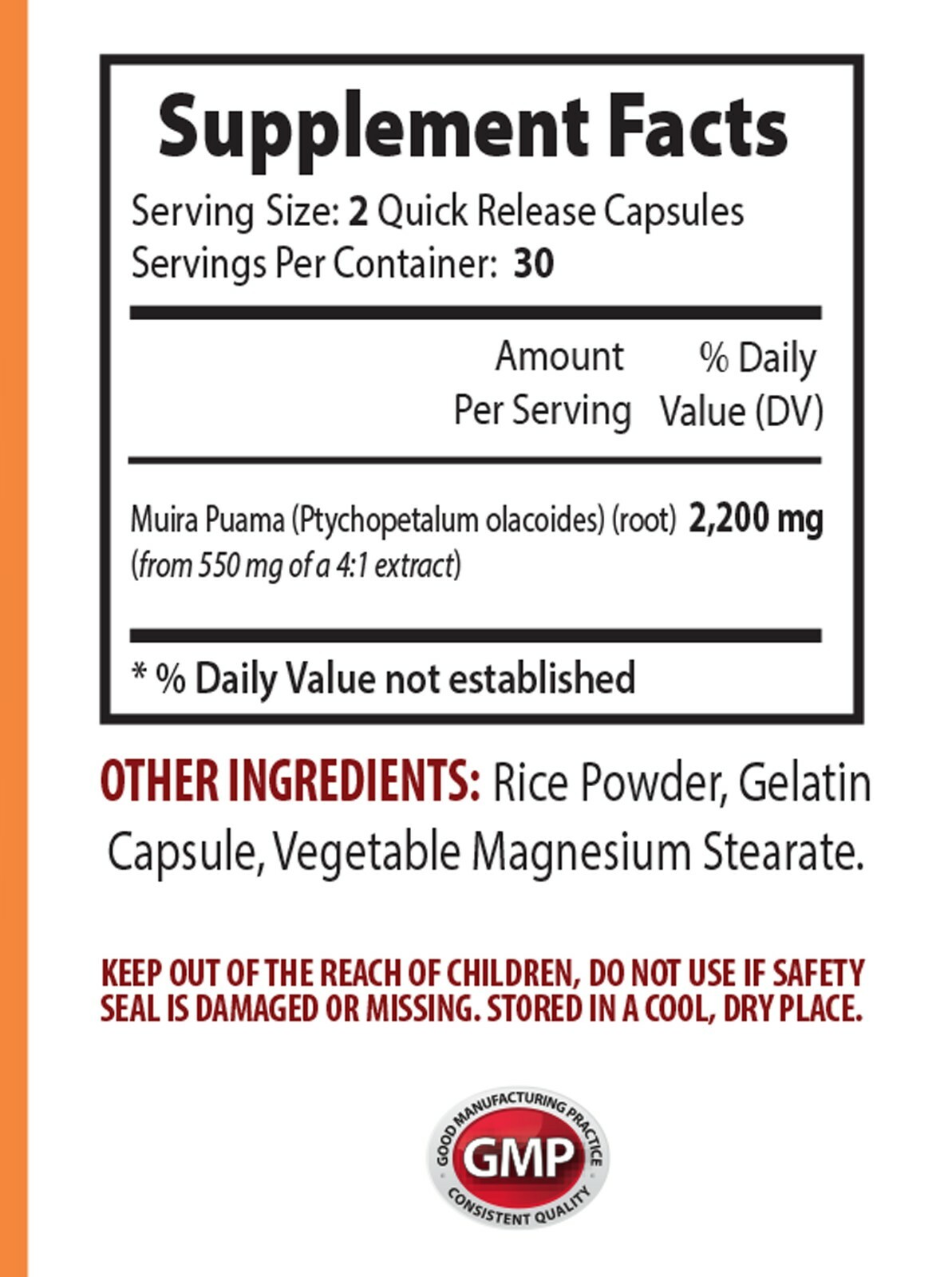 muira puama extract – MUIRA PUAMA 2200mg – testo support booster pills – 60 Caps