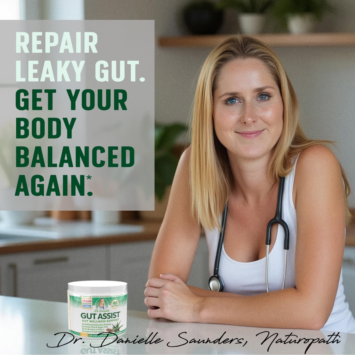Leaky Gut Support Powder | L-Glutamine Gut Lining Digestive Drink Mix | Glute…