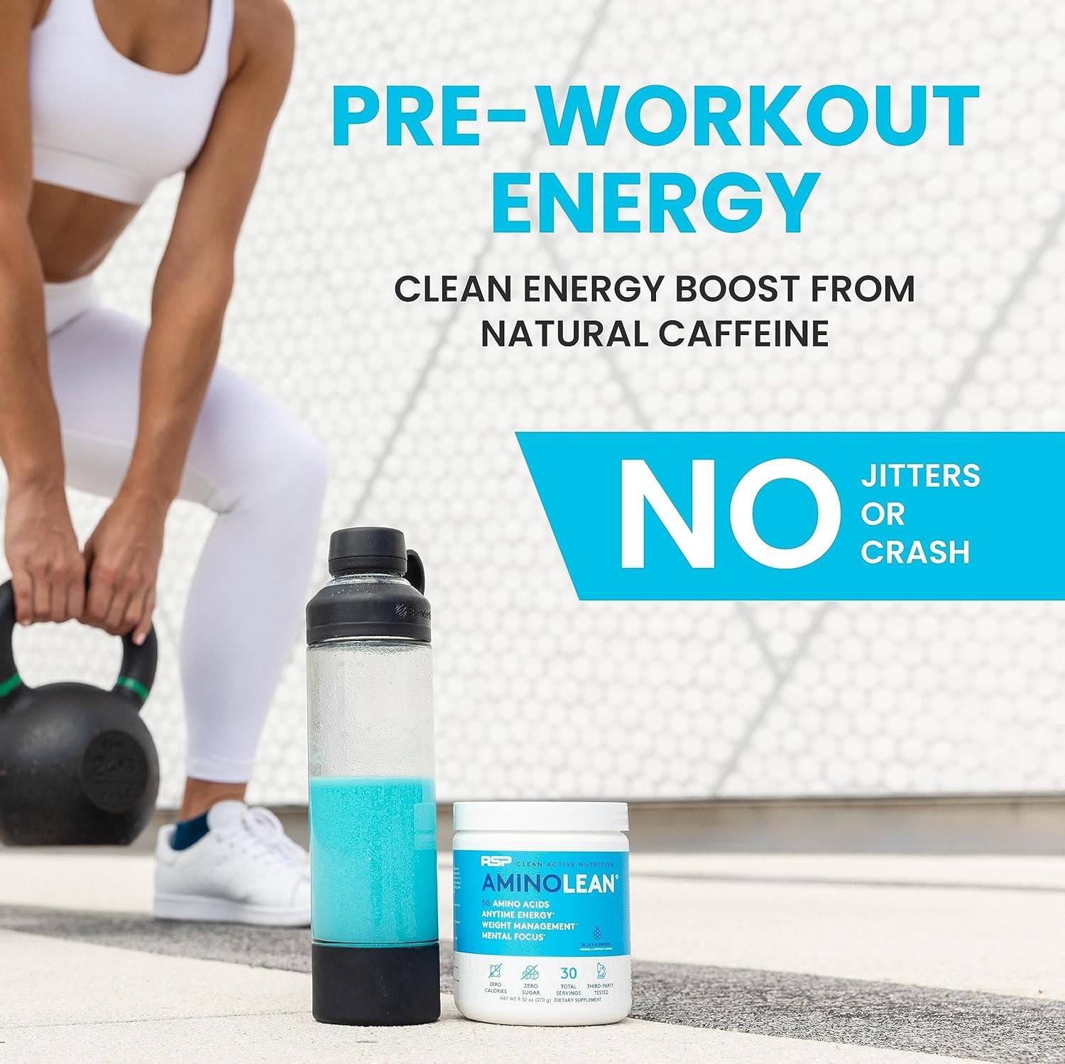 30 Serv AminoLean Pre Workout Powder – Sugar Free, Gluten Free Energy Booster