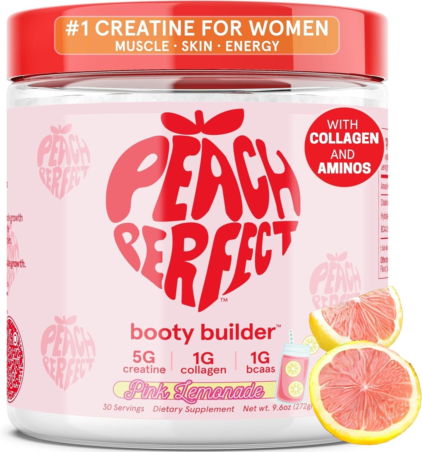 Creatine Monohydrate Powder, Pink Lemonade, Glute Builder Creatine for Women