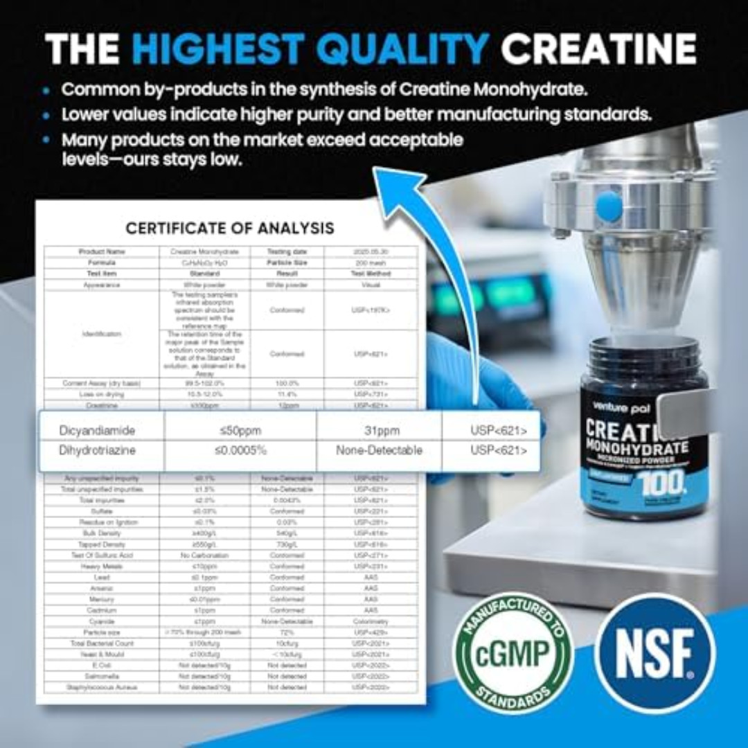 100% Pure Micronized Creatine Monohydrate Powder – 5g Unflavored…