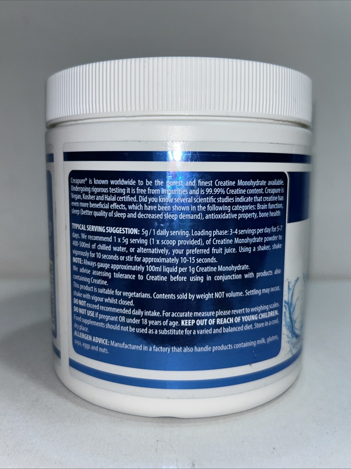 Sealed Blu Nutrition Creatine, Unflavored 300 G